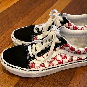 Vans Black and Red Checkered Sneakers Classic Design